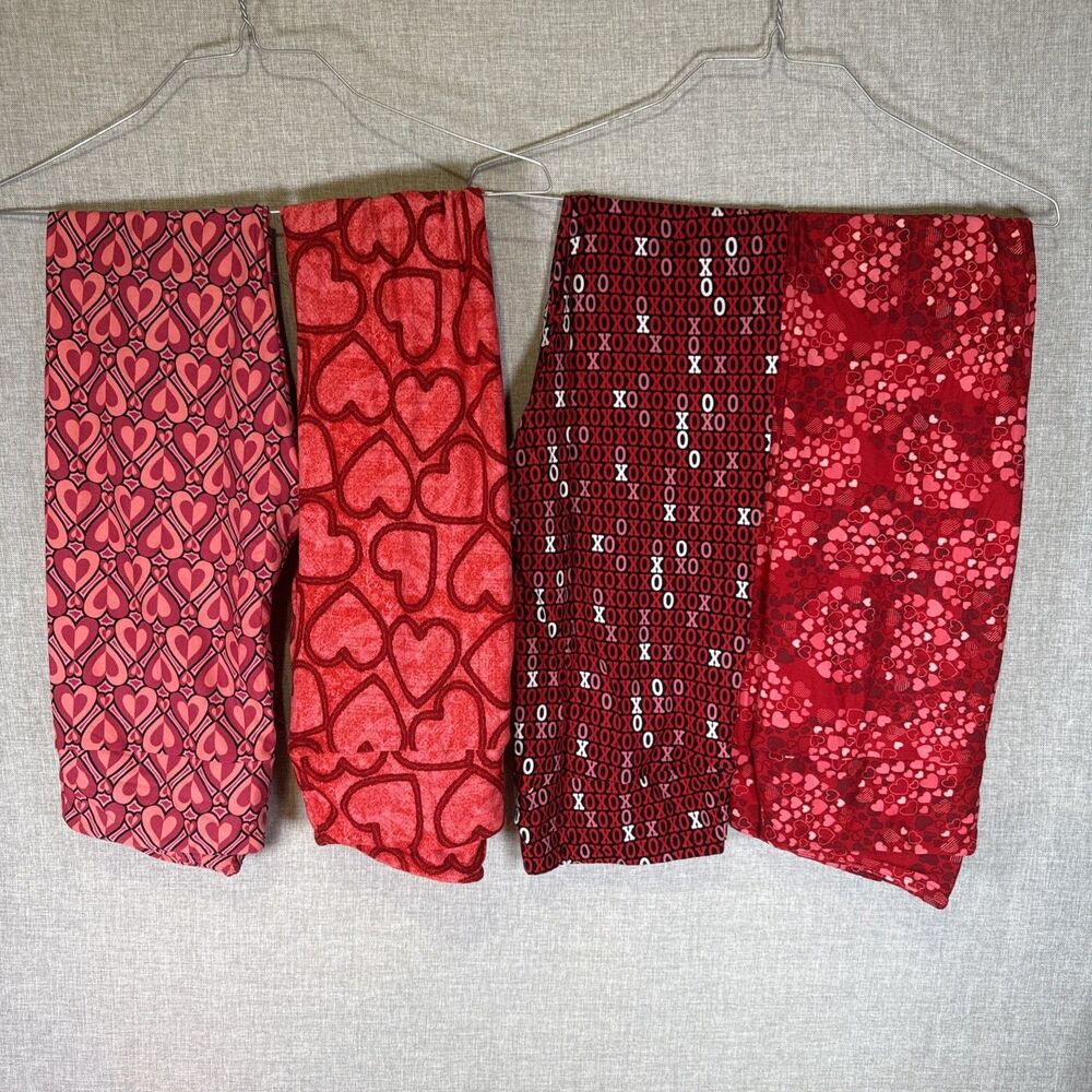 Lot of 4 New LuLaRoe Tall & Curvy (TC) Valentine's Day Leggings (TC Lot 2)